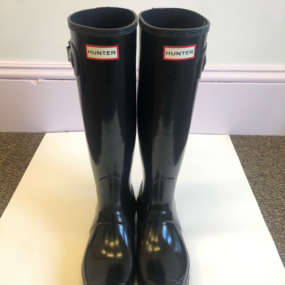 Tall Black Hunter Boots, size 9